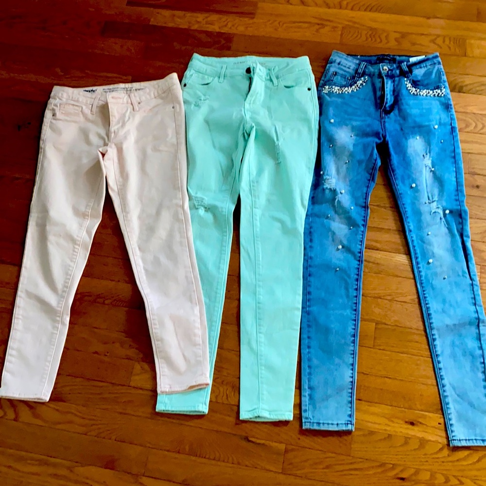Multiple colored jeans